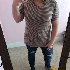 Brown Striped Top